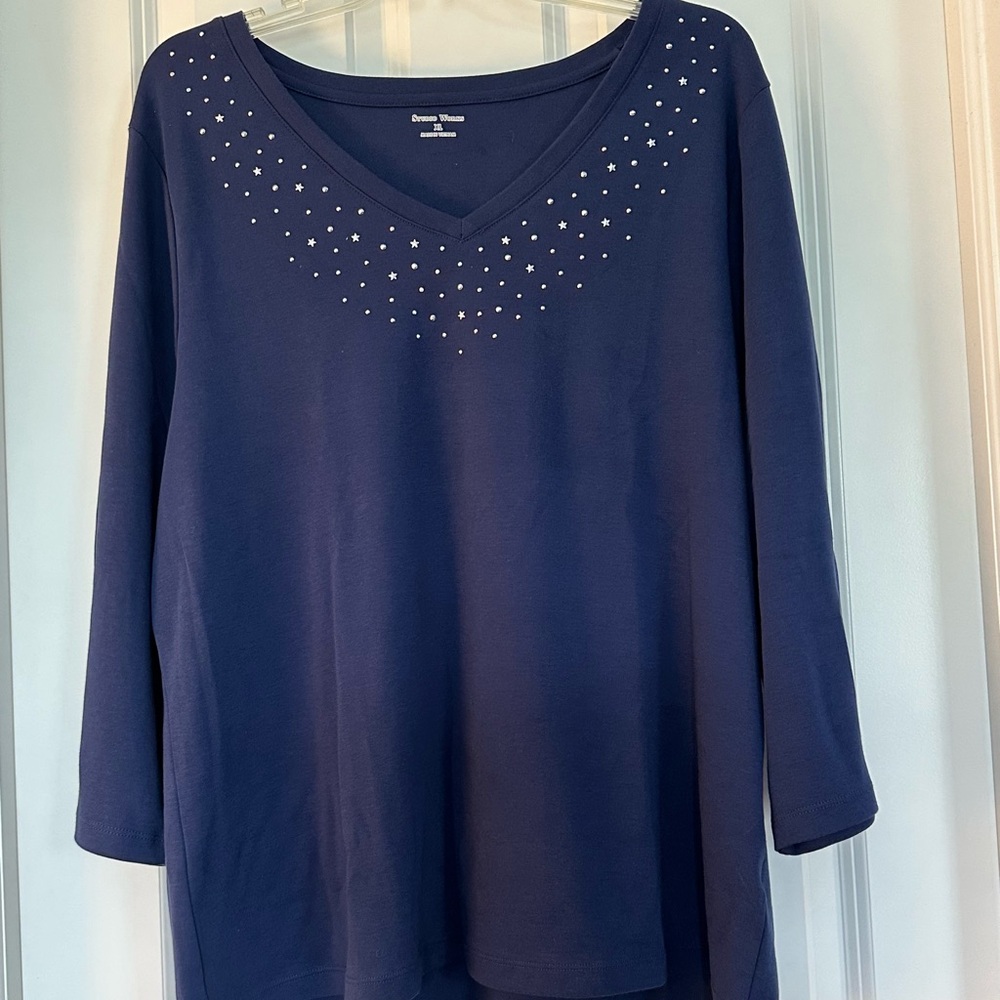 StudioWorks Navy Blue Long sleeve T-Shirt XL